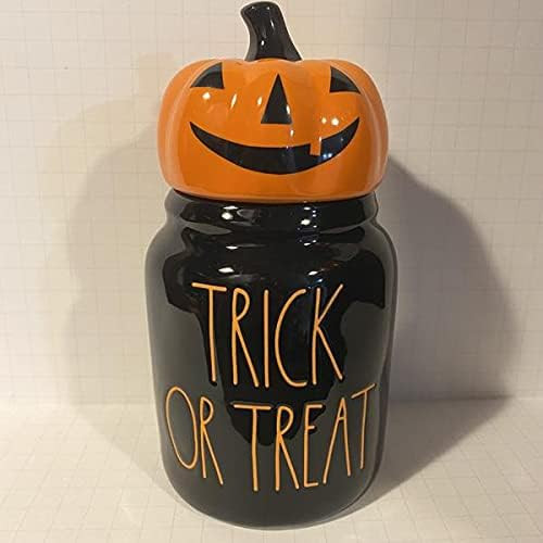 Rae Dunn TRICK OR TREAT baby canister - with PUMPKIN lid - HALLOWEEN - Ceramic | Amazon (US)