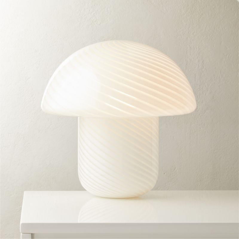 Senza White Glass Table Lamp + Reviews | CB2 | CB2