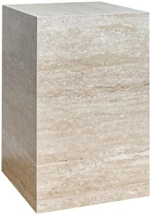 Modern Sintered Stone End Table for Living Room & Entryway, Sofa Table with Square Pedestal Base ... | Amazon (US)