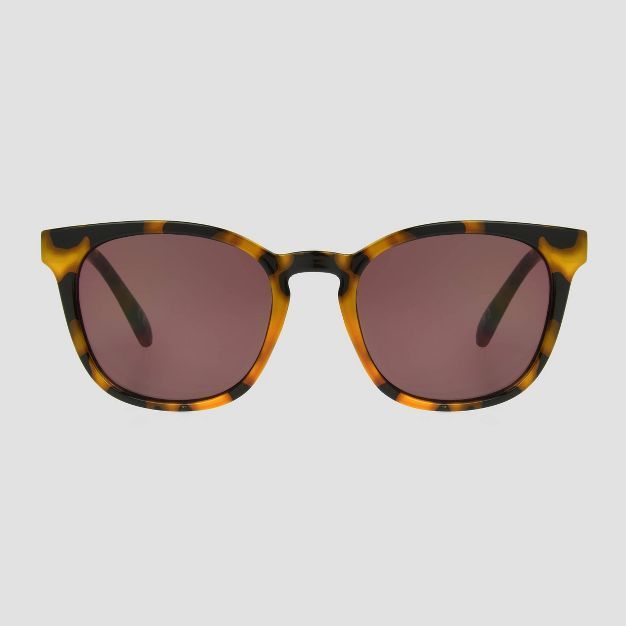 Women&#39;s Tortoise Shell Print Square Key Hole Sunglasses - Universal Thread&#8482; Brown | Target