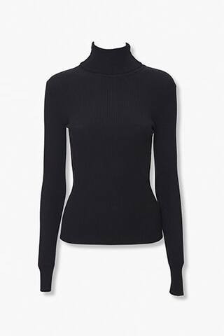 Forever 21 Ribbed Turtleneck Top , Black | Forever 21 (US)