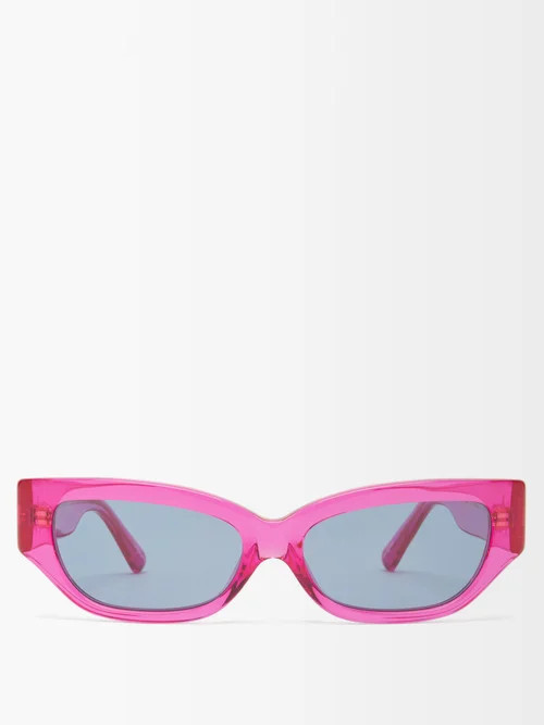 The Attico - X Linda Farrow Venessa Cat-eye Sunglasses - Womens - Bright Pink | Matches (US)
