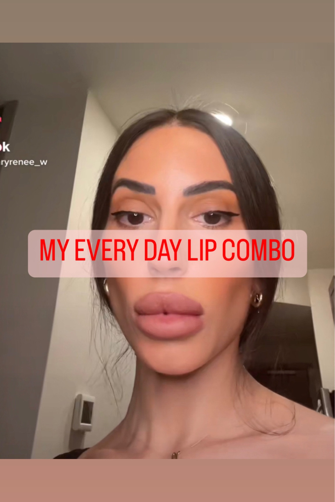 My every day lip combo:

1. Stain with Fenty beauty in shade natural rosewood 
2. Line and shade with NYX in shade natural 
3. Color middle with NYX in shade nude 
4. Outline with NYX in shade mauve 