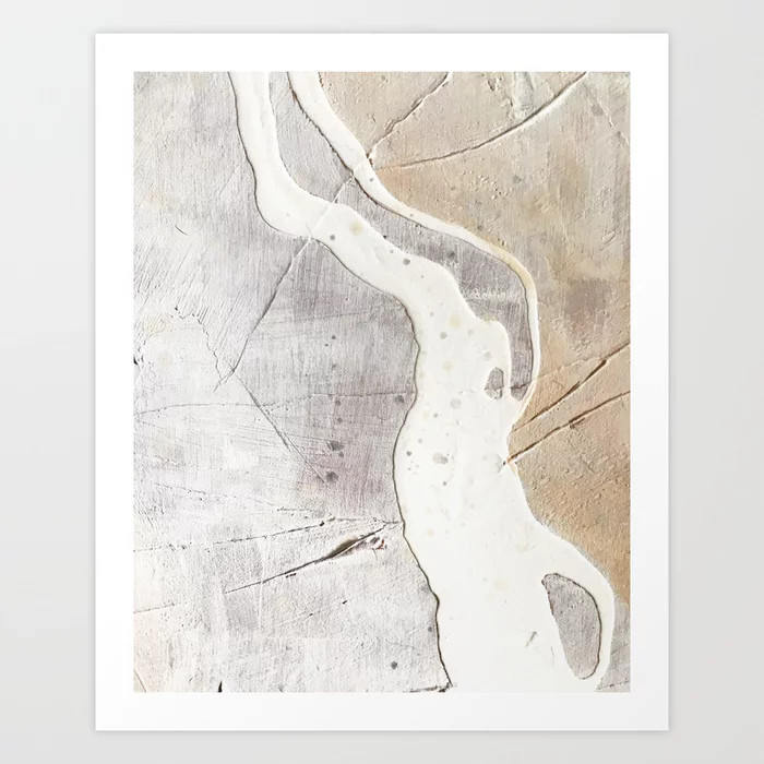 Feels: a neutral, textured, abstract piece in whites by Alyssa Hamilton Art Art Print | Society6