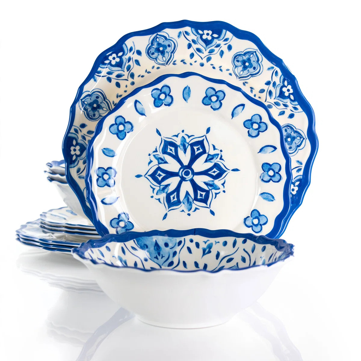 Piece Melamine Dinnerware Set - Service for 4 | Wayfair North America