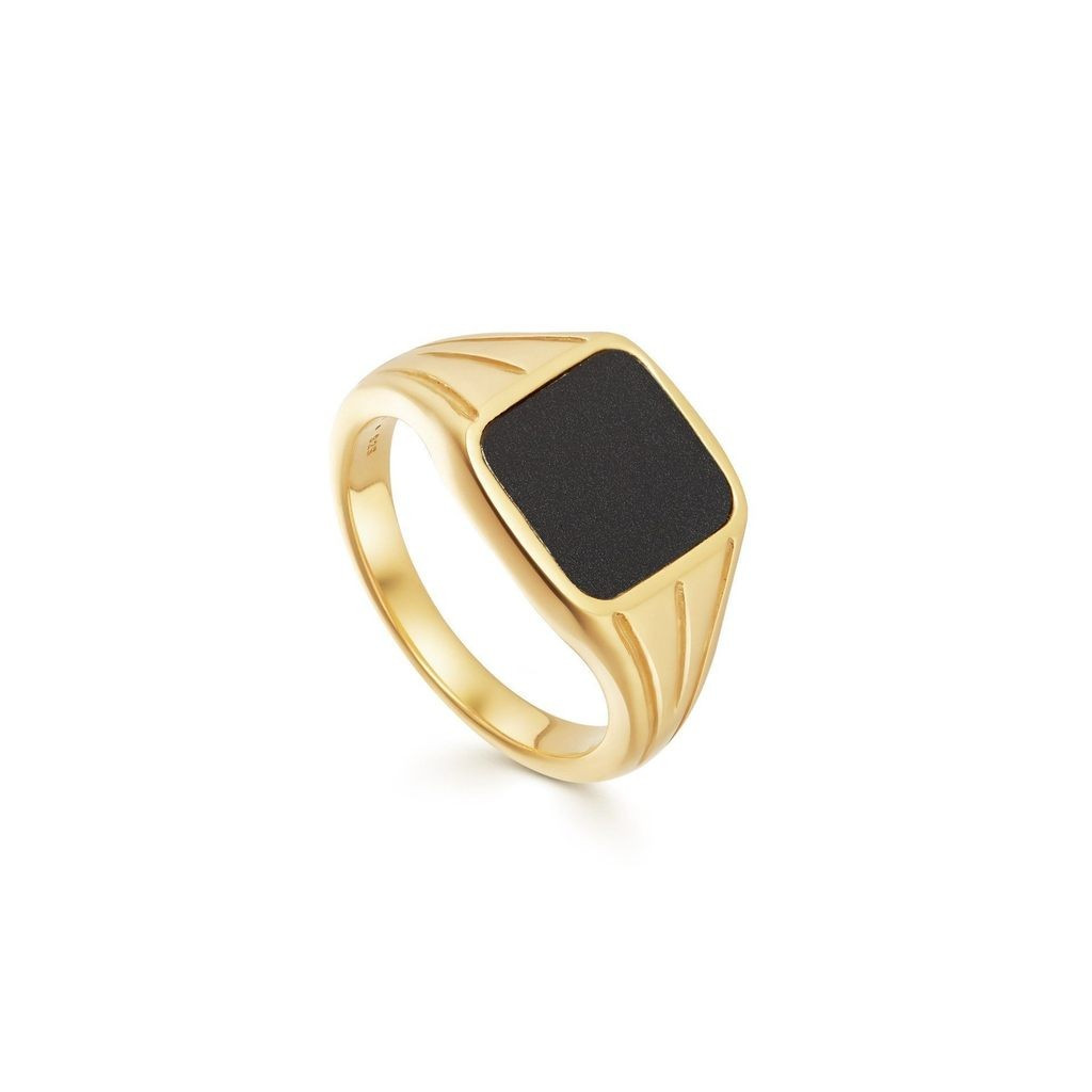 Lucy Williams Gold Square Black Signet Ring | Missoma