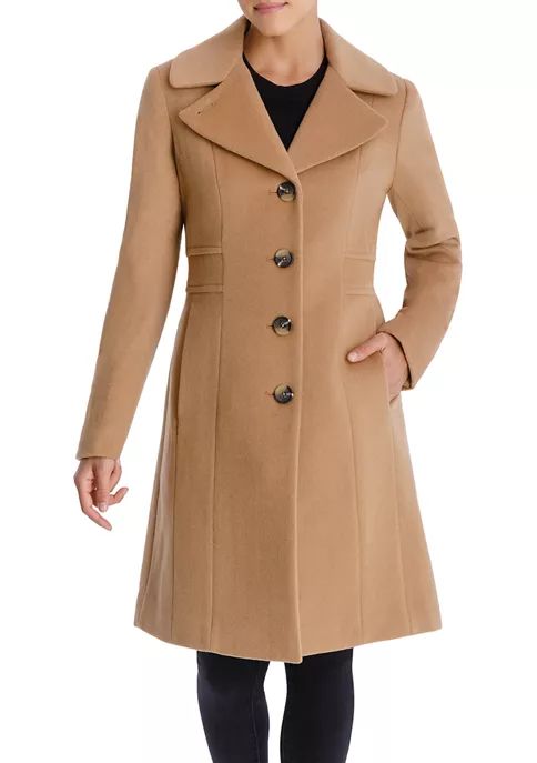 Women's Mid Wool Coat with Notch Collar | Belk