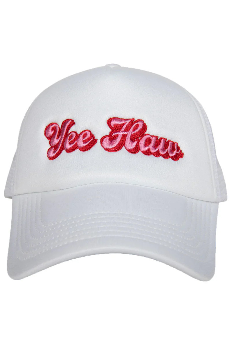 BuddyLove X Katydid | Yeehaw Embroidered Trucker Hat | White | BuddyLove
