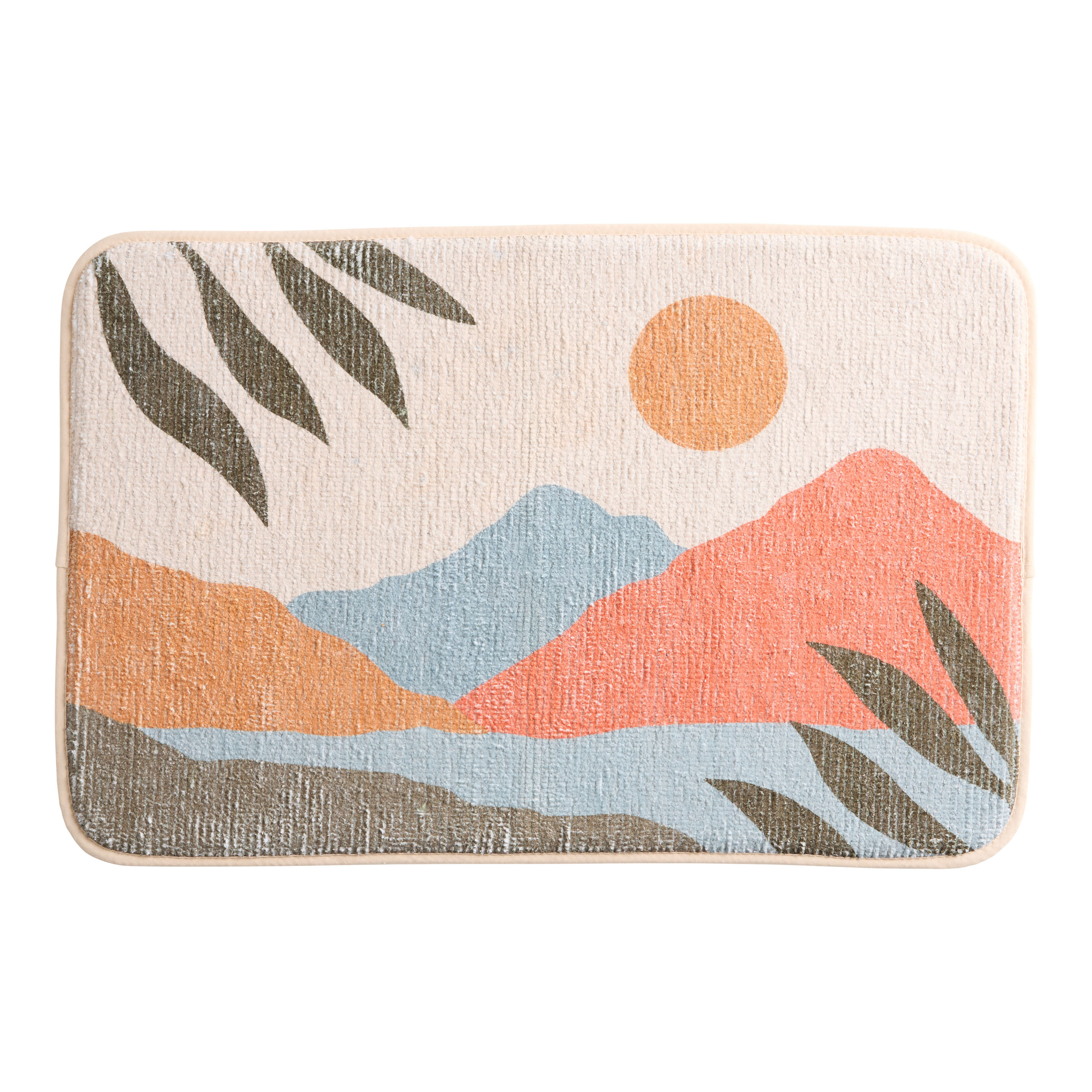 Multicolor Scenic Mountain Memory Foam Bath Mat | World Market