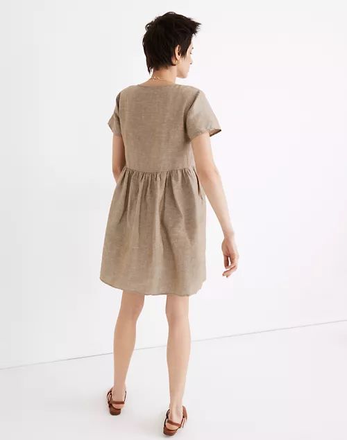 Linen-Blend Alexandra Button-Front Mini Dress | Madewell