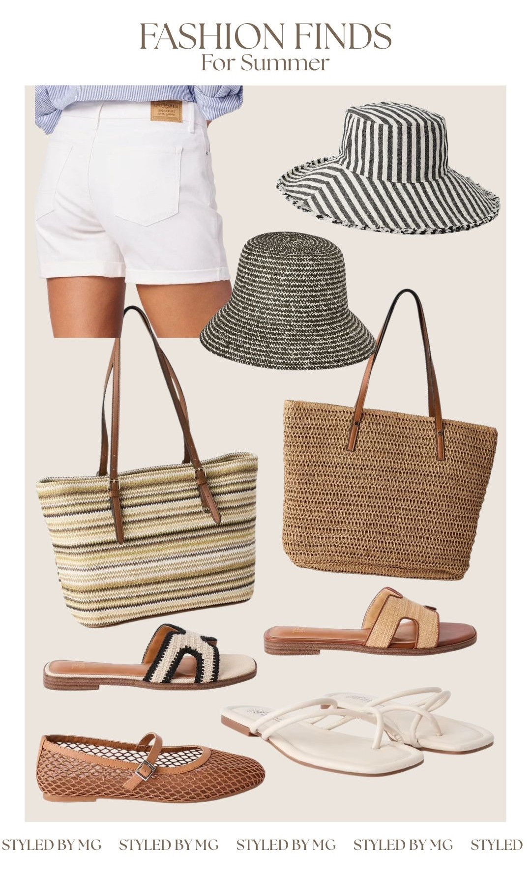 Affordable summer fashion finds ☀️🤎 

Walmart Canada fashion, affordable women’s fashion, summer accessories, Levi’s shorts
