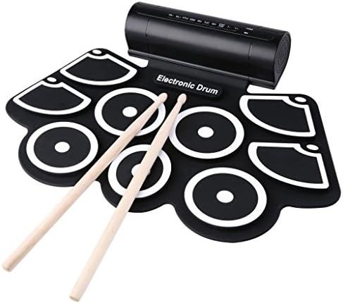 Lightahead Portable 9 Pads + 2 Pedals Electronic Roll Up Drum Set Kit with Built in Speakers, Dru... | Amazon (US)