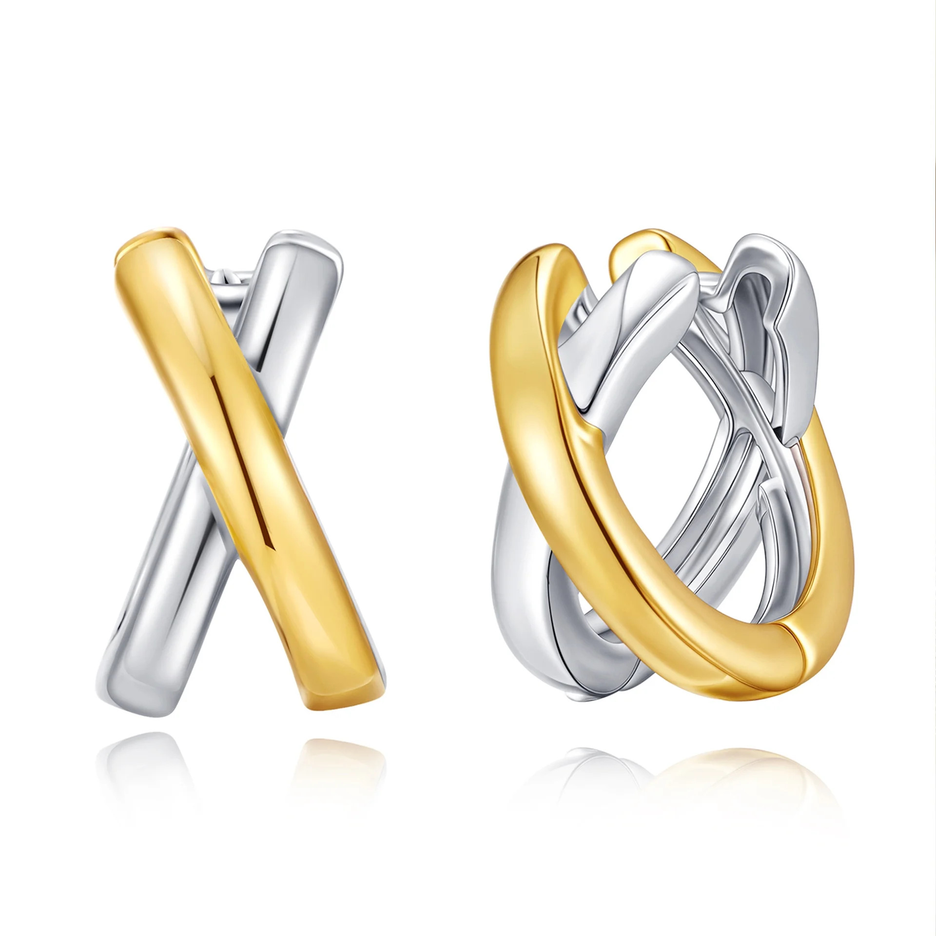 Sdmnsg-T Gold Hoop Earrings For Women Trendy Mixed Metal Earrings Two Tone Earring Gold And Silve... | Walmart (US)