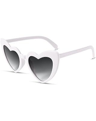 VideMundi Heart Shaped Sunglasses for Women,Vintage Cat Eye Mod Style Retro Kurt Cobain Glasses | Amazon (US)