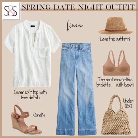 Jcrew linen v neck shirt with jeans and sandals complete your spring or summer date night outfit

#LTKU #LTKSeasonal #LTKstyletip