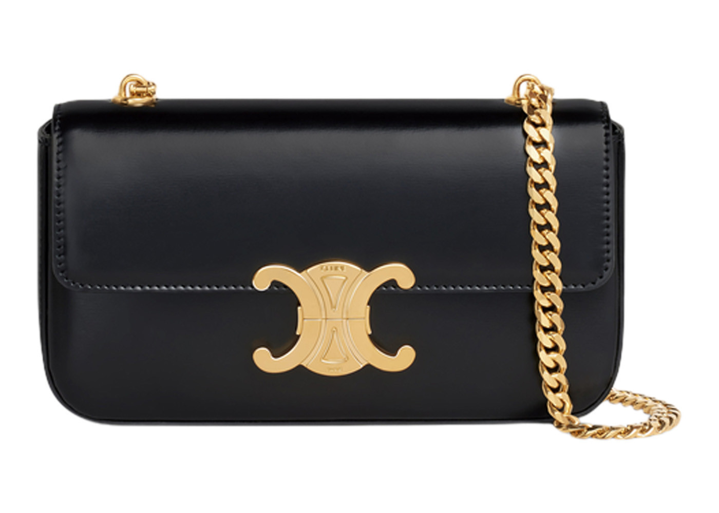 Women's Celine Triomphe Chain Shoulder Bag in Black | StockX