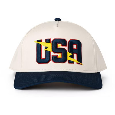 Burlebo Men's Beige USA Lightning Bolt Signature Snapback Cap | Target