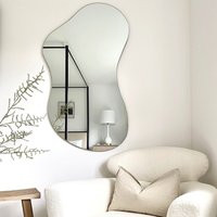 Asymmetrical Mirror Large, Irregular Pond Mirror, Asymmetric Modern Wall Decorative Bathroom Bedroom | Etsy (US)
