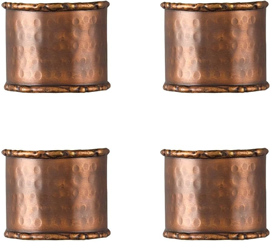 Park Designs Hammered Copper Napkin Ring Set of 4 | Amazon (US)