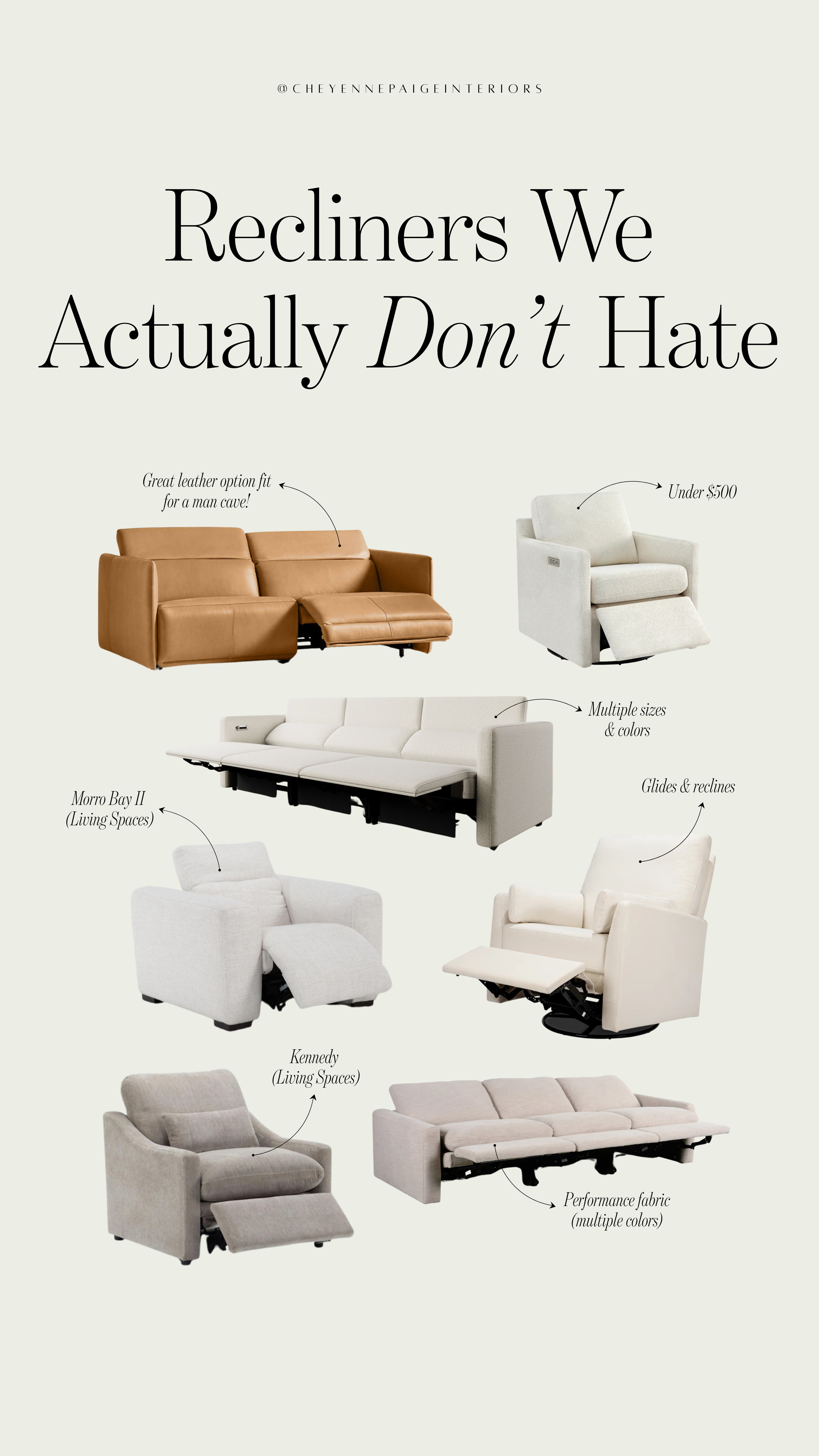 There are two recliners from Living Spaces (Kennedy + Morrow) shown that I couldn't add, but all others are linked below! 

 #LTKHome
