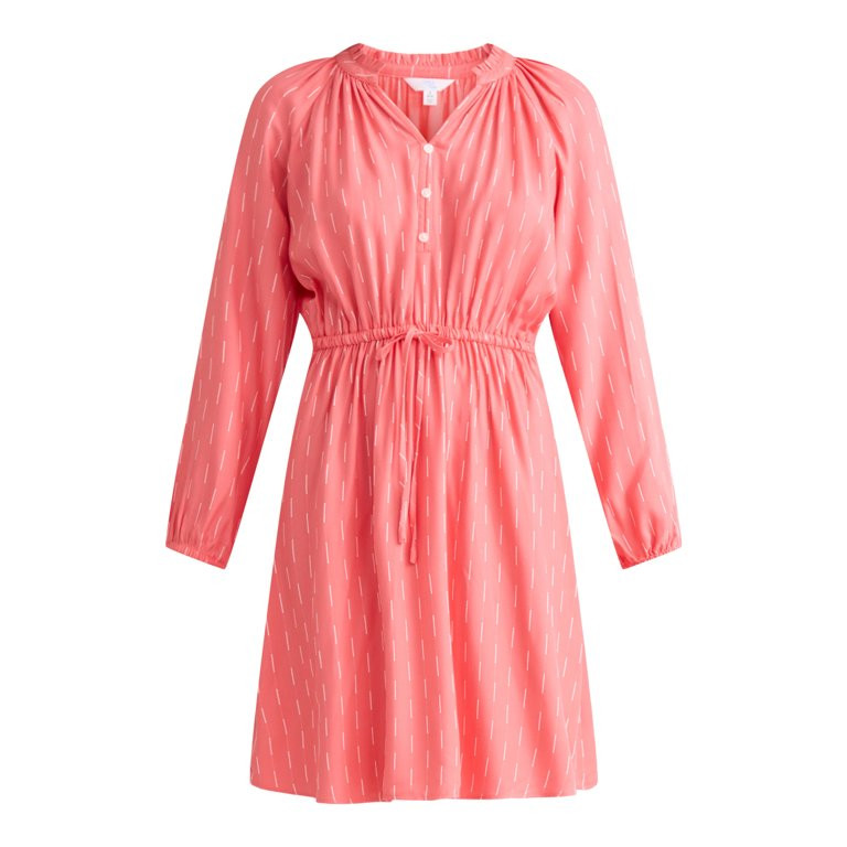 Time and Tru Women's Ruffle Neck Mini Dress, Sizes XS-XXXL | Walmart (US)