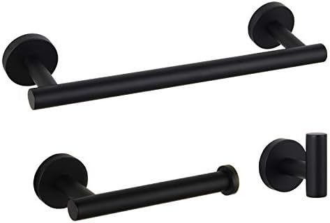 Bathroom Hardware Accessories Sets Black Matte SUS304 Stainless Steel Bath Shower Set 3-Pieces(Ro... | Amazon (US)