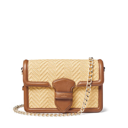 The Resort Bag
        Natural Chevron Raffia & Smooth Tan | Aspinal of London