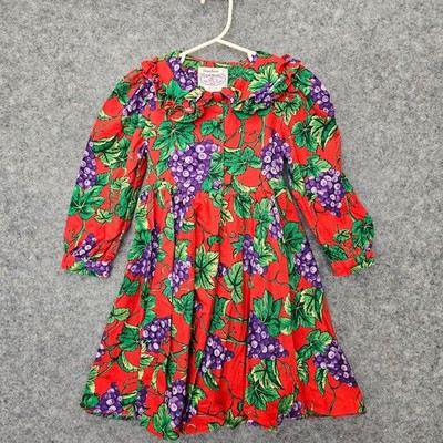 Vintage 80s PLUM PUDDING Dress Girls 4T Red Grape Holiday Cottage NEIMAN MARCUS | eBay US
