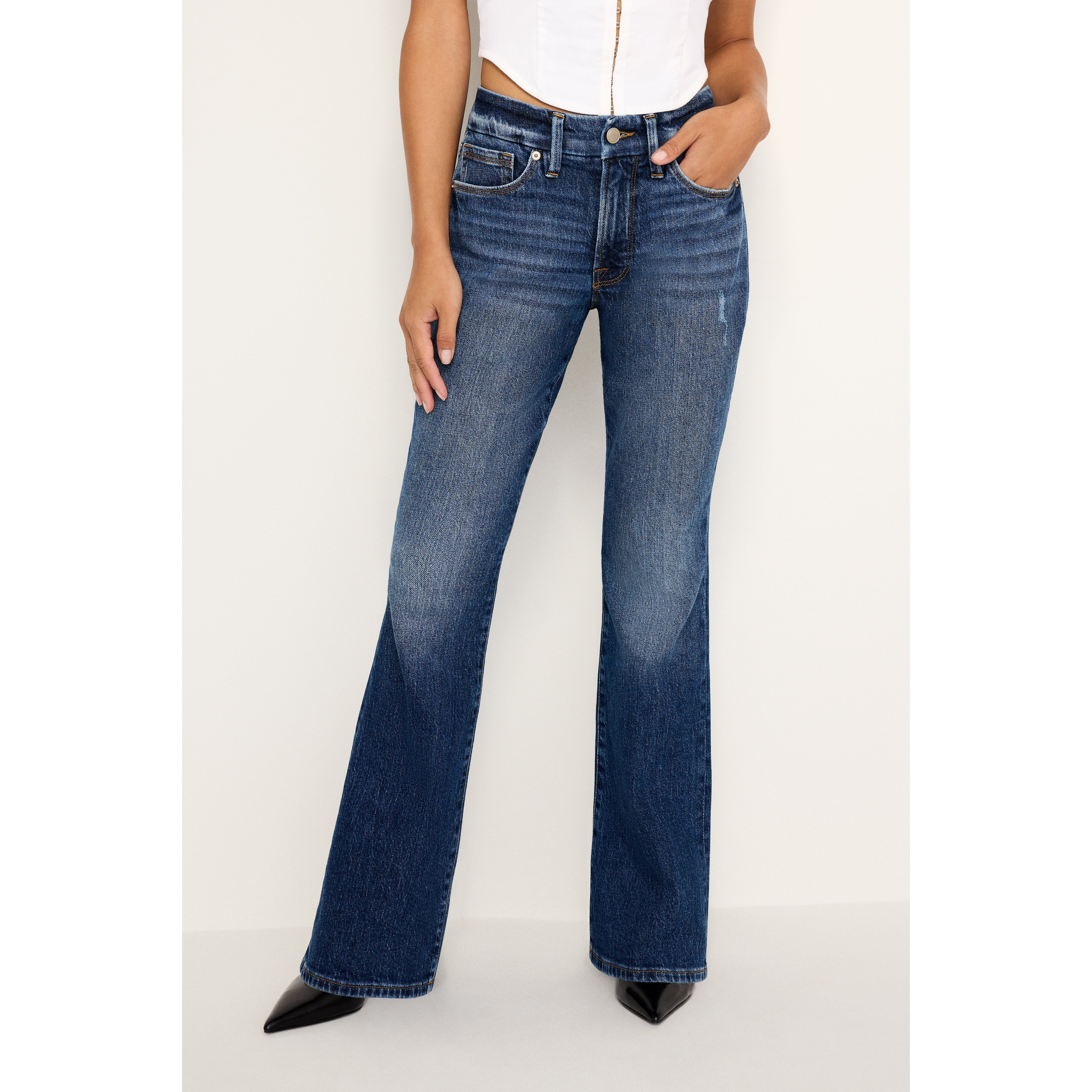 Women's Good Petite Bootcut Jeans | Indigo, Size 00 | Good American by Khlo� Kardashian | Good American