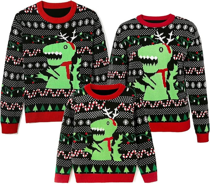 Simplee kids Ugly Christmas Sweater Family Matching Outfits for Holiday Party Knitted Pullover | Amazon (US)