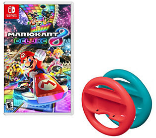 Mario Kart 8 Deluxe w/ S/2 Steering Wheels - Ni tendo Switch | QVC