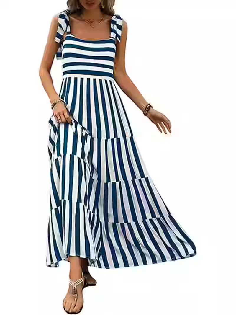 PRETTYGARDEN Women Dresses Summer Floral Sleeveless Maxi Dress Casual Spaghetti Strap Tiered Flow... | Walmart (US)