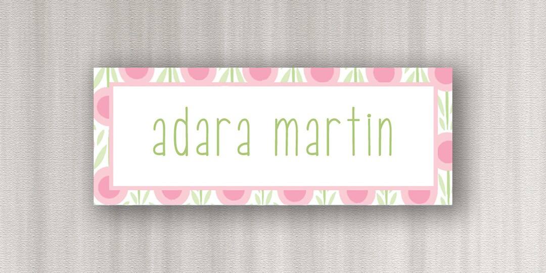 Personalized Label-pink Flowerswaterproof Vinyl Labelvinyl Stickerpersonalized Labelpersonalized ... | Etsy (US)