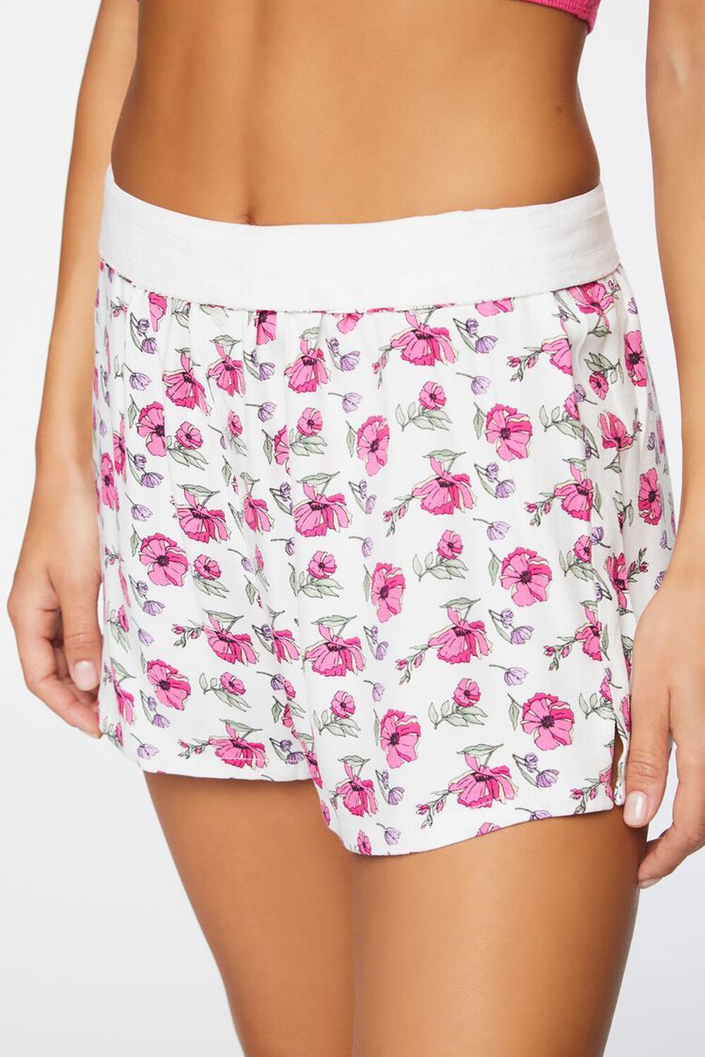 Floral Print Twill Pajama Shorts | Forever 21 (US)