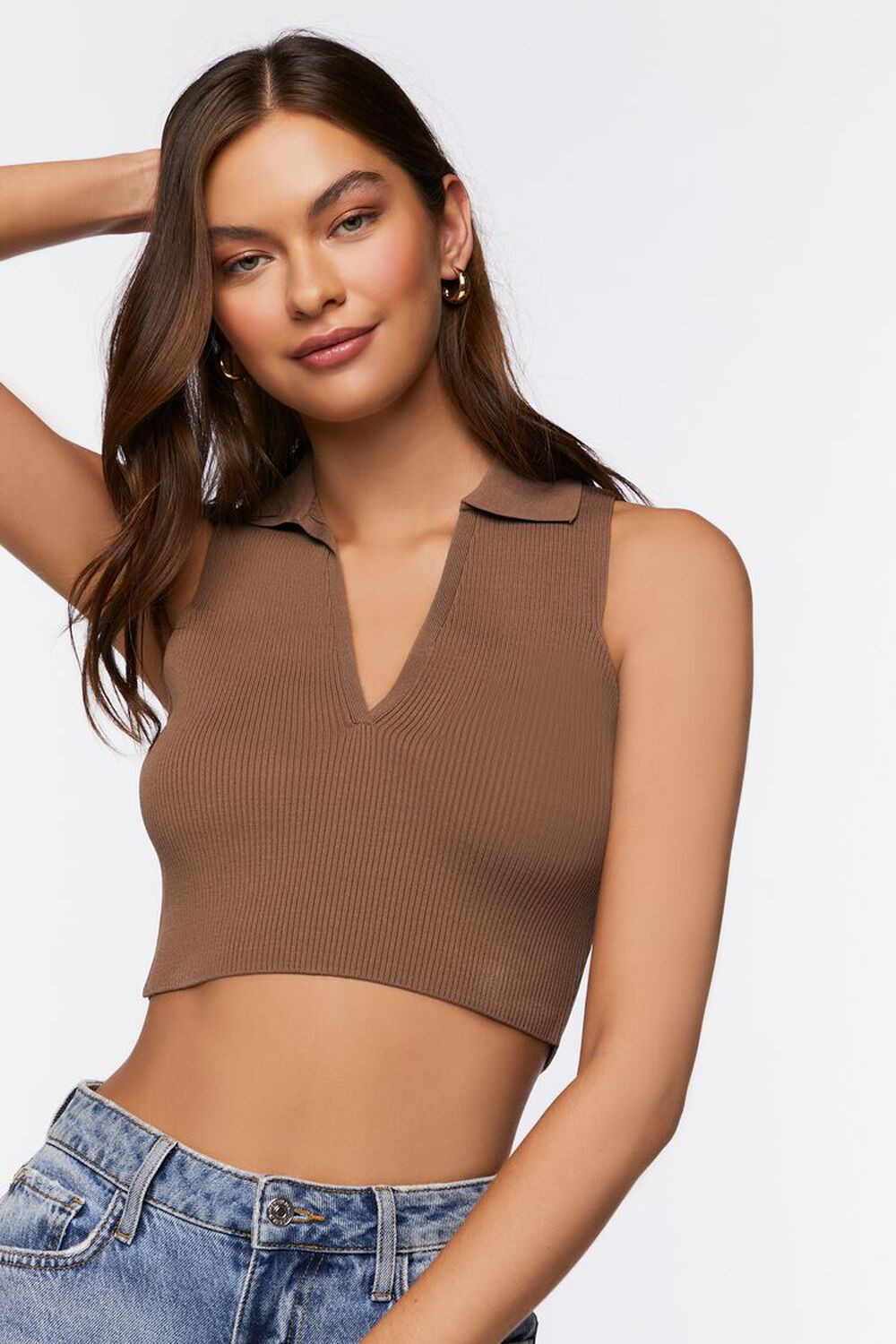 Split-Neck Sleeveless Crop Top | Forever 21 (US)