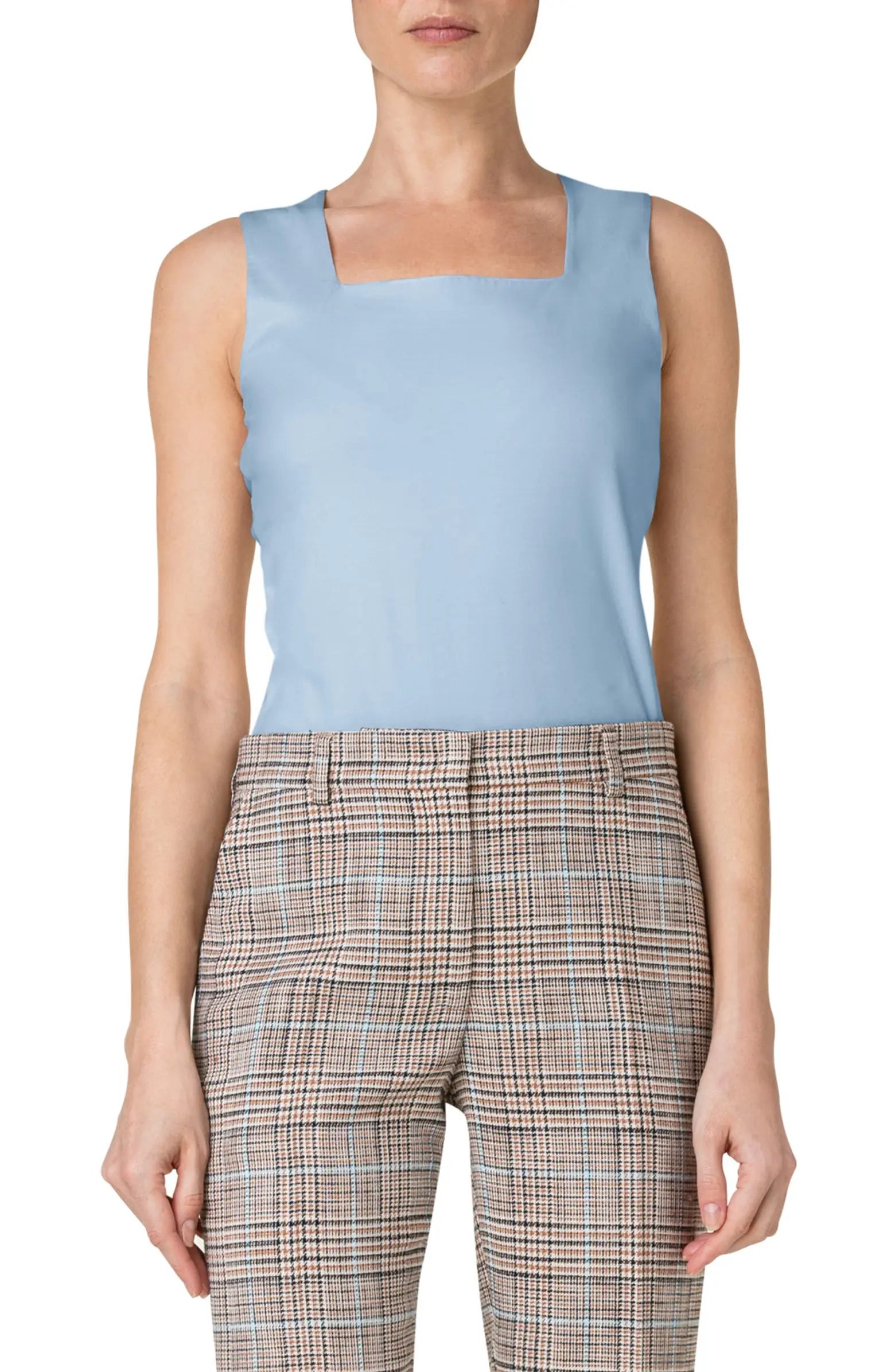 Akris punto Fitted Square Neck Stretch Modal Tank | Nordstrom | Nordstrom