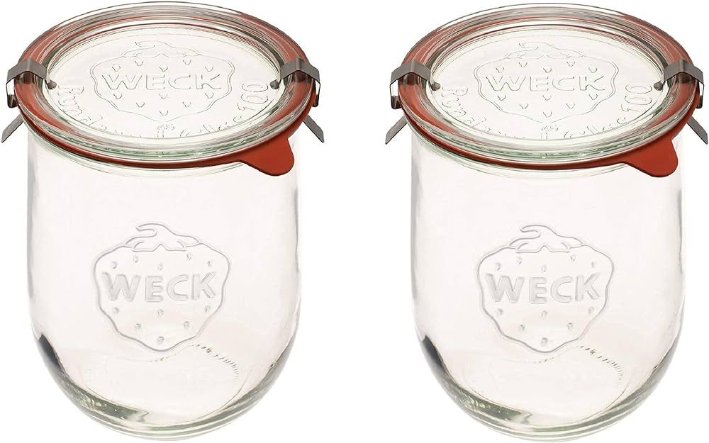 Weck Tulip Jars 1 Liter - Large Sour Dough Starter Jars with Wide Mouth - Suitable for Canning an... | Amazon (US)