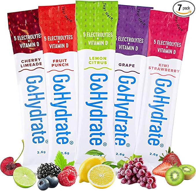 GoHydrate Electrolyte Drink Mix - A Naturally Flavored, Sugar Free, Hydration Powder (Mixed, 30 C... | Amazon (US)