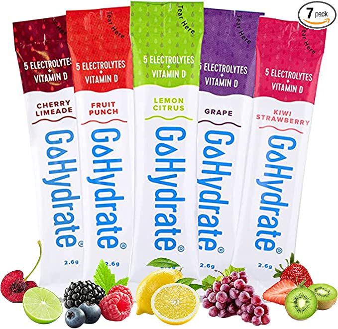 GoHydrate Electrolyte Drink Mix - A Naturally Flavored, Sugar Free, Hydration Powder (Mixed, 30 C... | Amazon (US)
