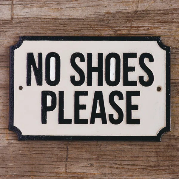 No Shoes Please Cast Iron Wall Décor | Wayfair North America