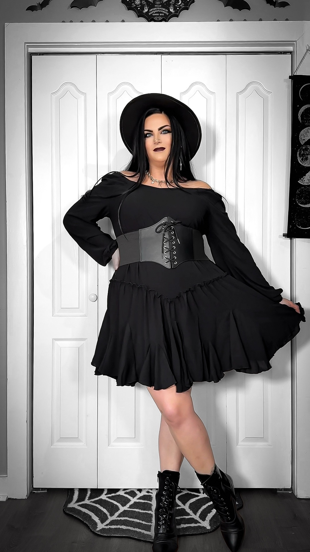 Dark cottagecore babes… this dress is SO flattering it should be illegal 🖤🌙 Square neck, lantern sleeves, smocked waist, and that petal hem twirl?? Actual witchcraft.

If you want a dress that makes you feel magical with zero effort, this is the one. 🍄✨
.
.
.
#darkcottagecore #gothicstyle #witchydress #plussizegoth 

#LTKootd #LTKHoliday #LTKPlusSize