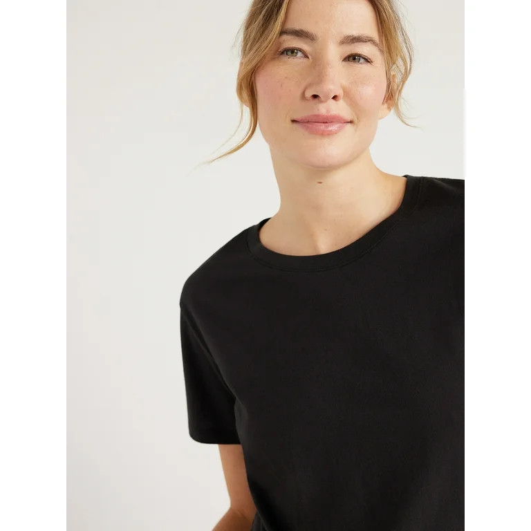 Free Assembly Women's Crop Box Tee with Short Sleeves, Sizes XS-XXL | Walmart (US)
