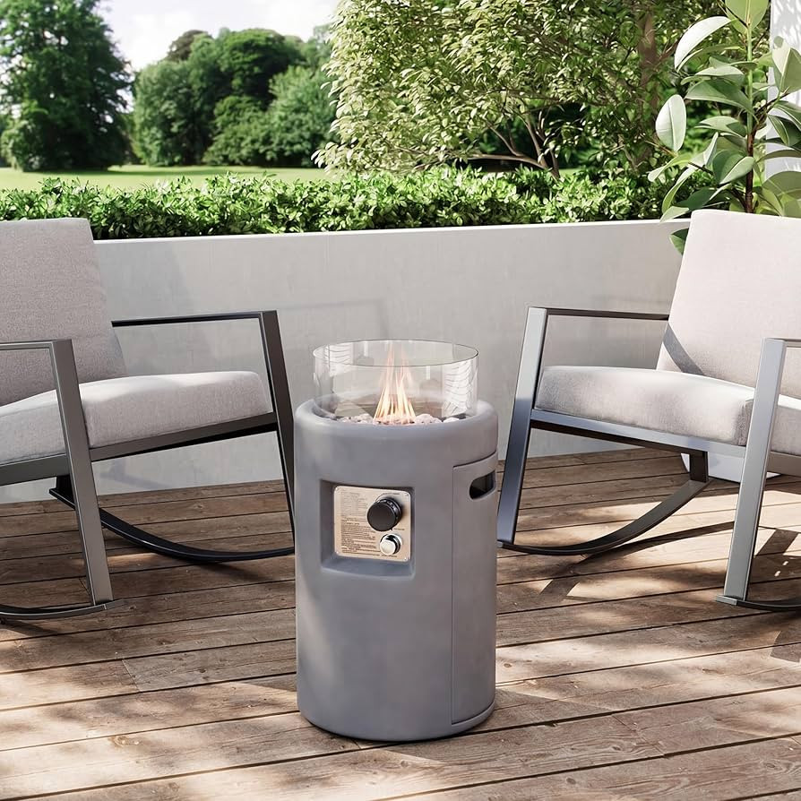 SUNBURY Outdoor Gas Fire Column, 40,000 BTU Propane Fire Pit for Patio Party & Gathering, Compact... | Amazon (US)