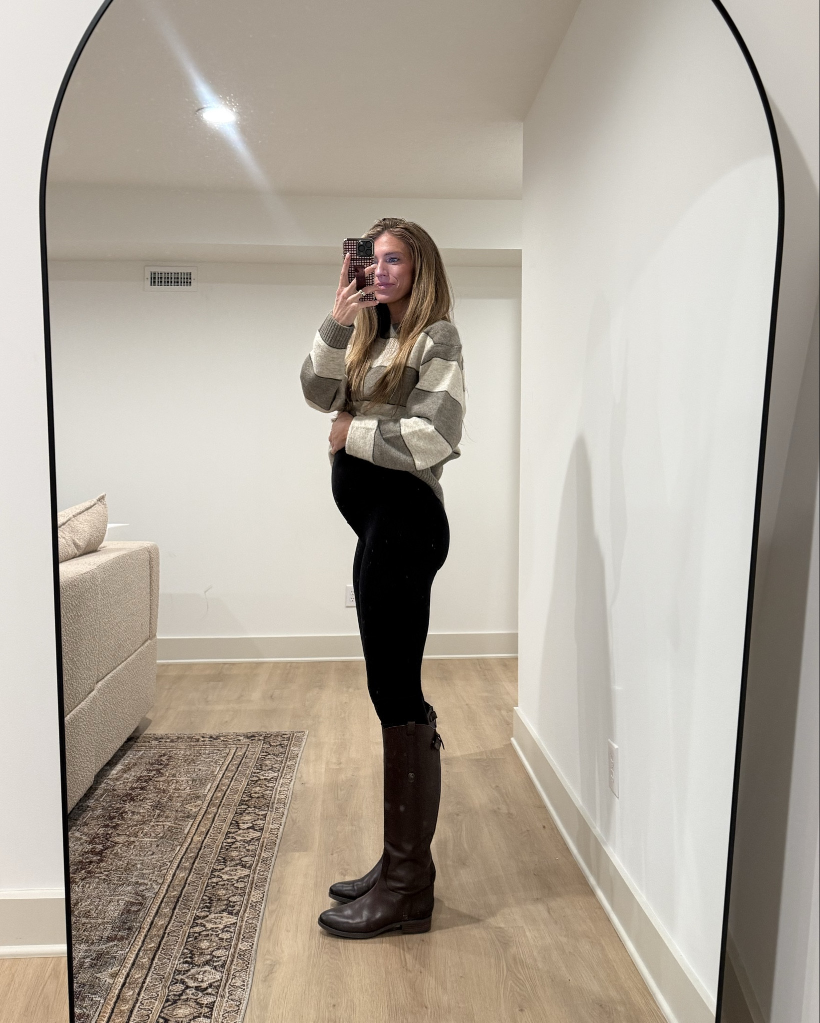 Tall size maternity leggings from Amazon!!! 
Long the long inseam and price. Run tts wearing a small and not restrictive on belly

#LTKBump #LTKootd #LTKTall