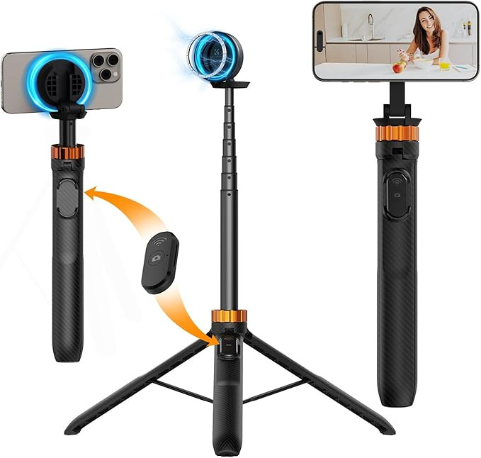 K&F CONCEPT 63'' Magnetic Selfie Stick Tripod, Lightweight Cellphone Stand with Wireless Remote, ... | Amazon (US)