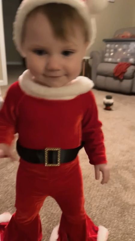 Christmas Santa outfit for toddler or baby | flare and bell bottom

#LTKSeasonal #LTKbaby