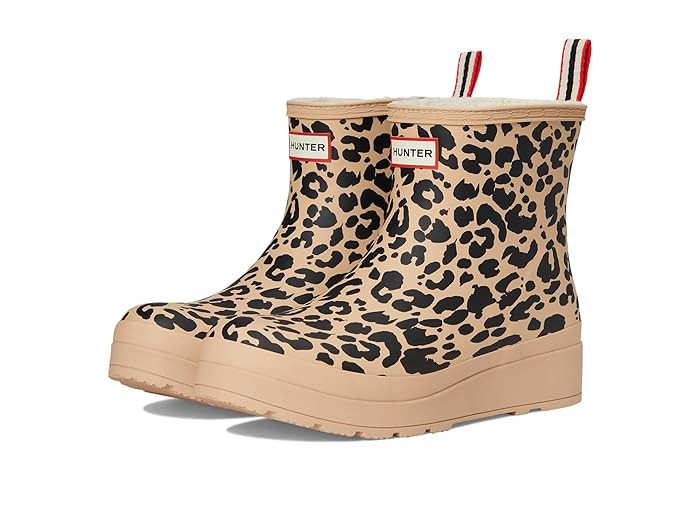 Hunter Play Short Insulated Women's Rain Boots Medium Natural Leopard : 6 M, Synthetic | Zappos.com