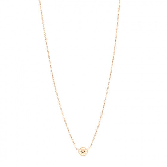 CHRISTIAN DIOR 18K Yellow Gold Diamond XS Rose Des Vents Necklace | Fashionphile