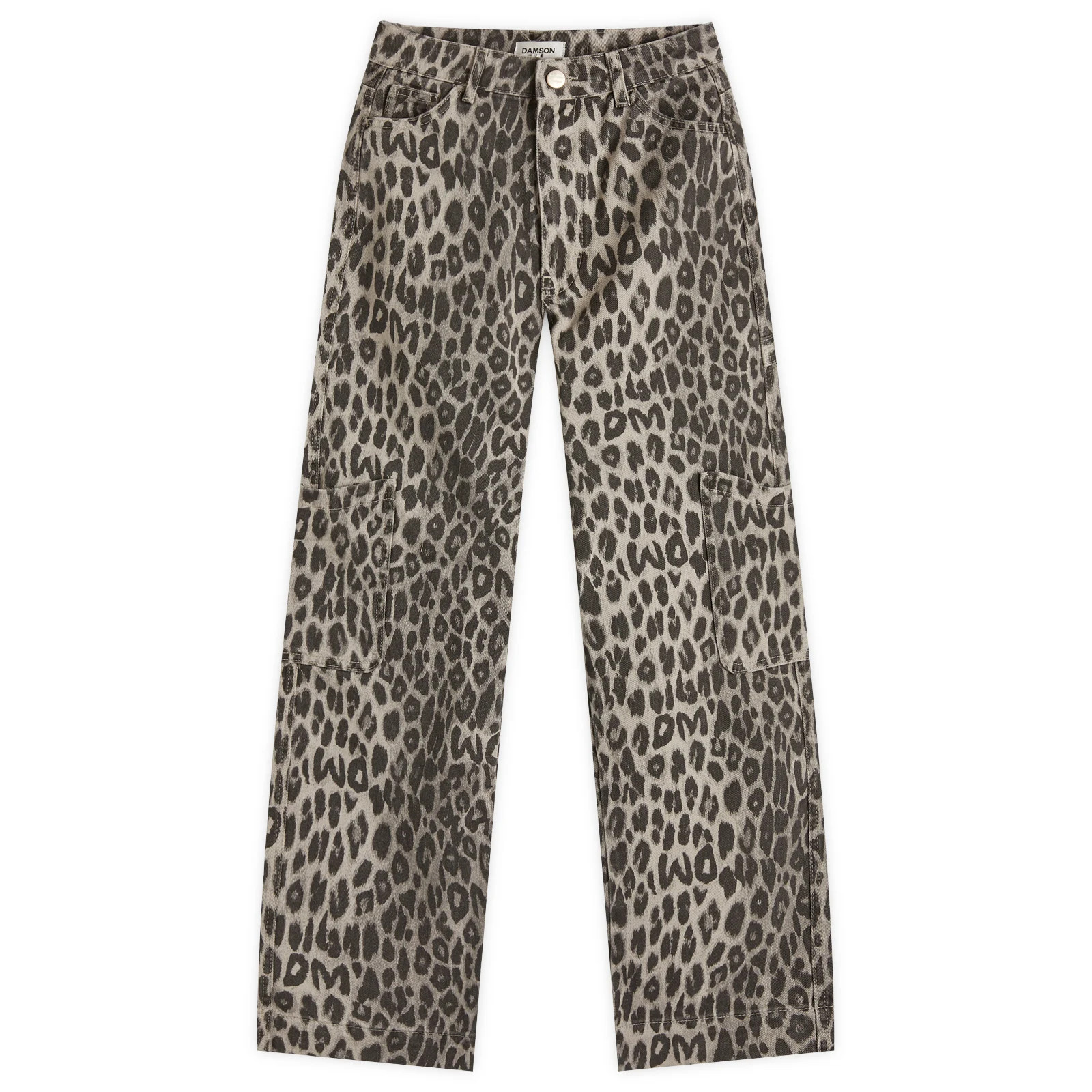 Damson Madder Women's Leopard Drew Cargos in Charcoal, Size UK 10 | END. Clothing | END. Clothing