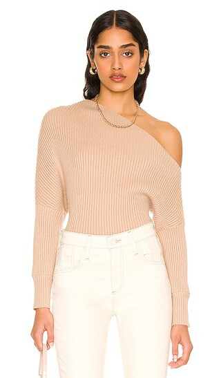 Blair Off Shoulder Sweater in Sand | Revolve Clothing (Global)